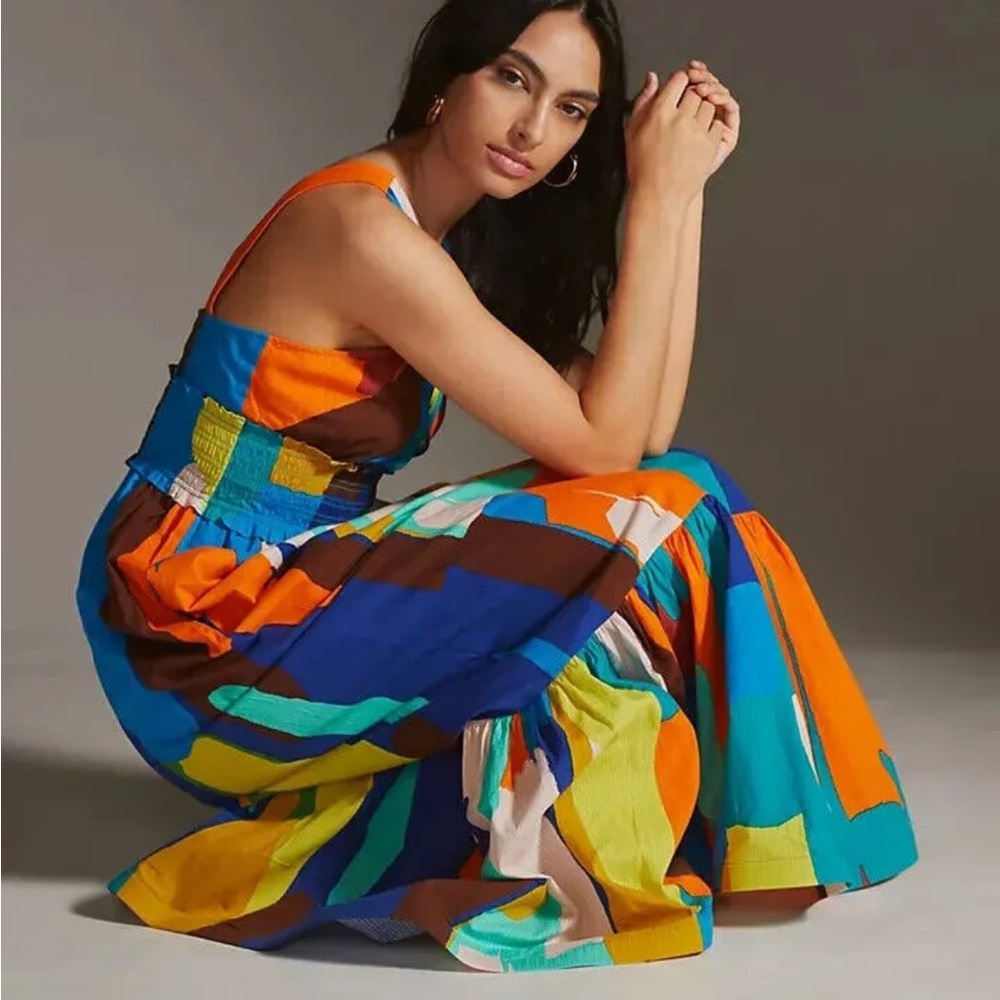 Anthro Tracy Reese Maxi Dress 3X Halter Boho Viral Luxury Statement NWT - Picture 6 of 12